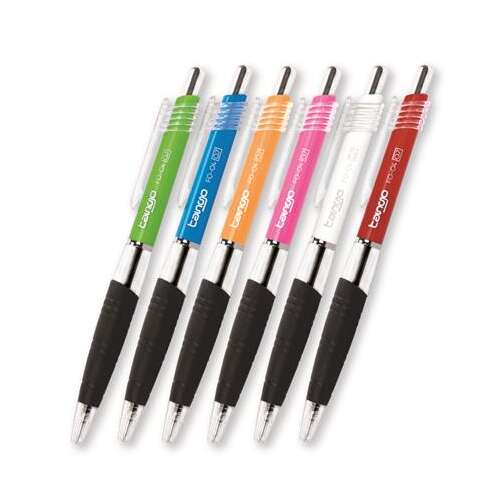 Flexoffice Tango 0,35 mm nyomógombos kék golyóstoll vegyes színű testtel (12 db)