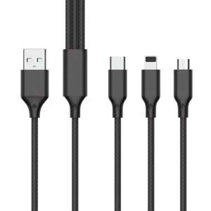 Cablu de încărcare universal 3 în 1 cu conectori Micro USB, Apple Lightning și USB-C - Încărcătoare și cabluri