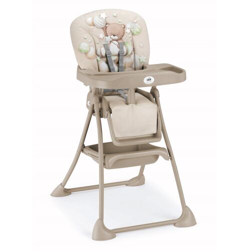 CAM Mini high chair with teddy bear design, beige color, for babies 6-36 months