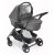 CAM Fluido Easy Romantic Duo stroller, grey, angled view
