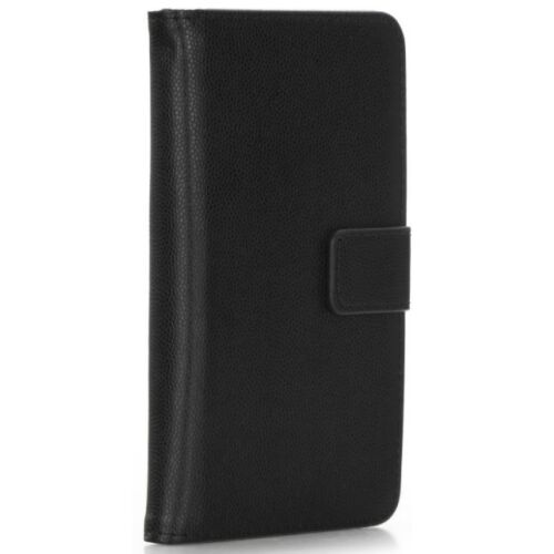 Czarne uniwersalne etui na telefon w formie książki 4.8-5.3 cala