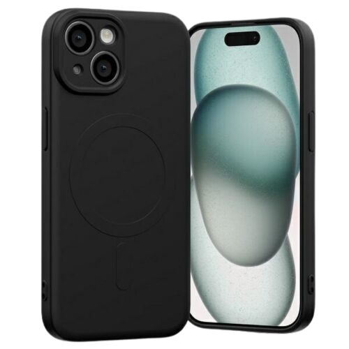 Mercury MagSafe Schwarze Silikonhülle für iPhone 15 Plus