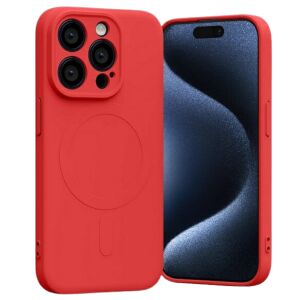 Mercury MagSafe piros szilikon tok iPhone 15 Pro telefonhoz - Mercury