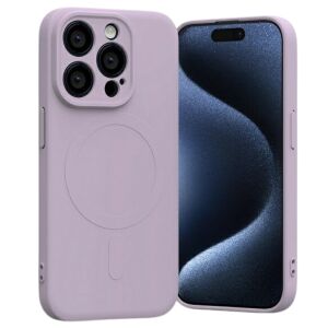 Fioletowe silikonowe etui Mercury Magsafe do iPhone 15 Pro - Mercury