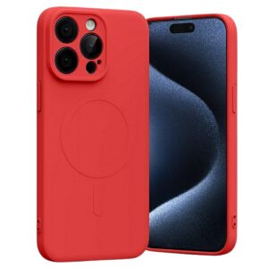 Mercury Piros Szilikon iPhone 15 Pro Max Magsafe Kompatibilis Tok - Mercury
