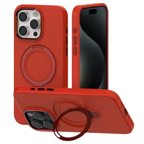 Husă silicon Mercury Goospery MagSafe Stand pentru iPhone 15 6.1 inch, culoare roșie, multiple vederi