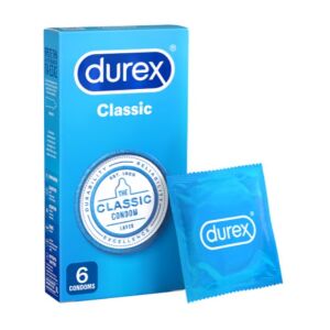 Prezervative Durex Classic, pachet de 6, prezervative din latex cu lubrifiant siliconic - Durex