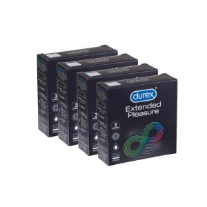 Durex Extended Pleasure Kondome, 4 Packungen mit je 3 Kondomen, für ein intensiveres sexuelles Erlebnis - Durex Kondome
