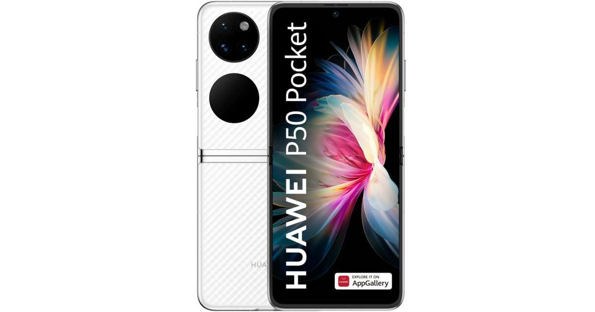 Huawei P50 Pocket 17.5 cm (6.9) Dual SIM EMUI 12.0 4G USB Type C 8 GB 256  GB 4000 mAh White | Pepita.com