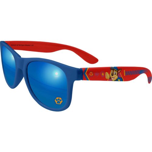 Ochelari de soare Paw Patrol cu personajul Chase, ramă albastră, brațe roșii, protecție 100% UV