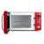 G3 Ferrari G10155 roter Mikrowellenherd, geöffnete Tür, Innenansicht