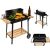 Pepita Charcoal Garden Grill with wooden shelves #black-brown 127406693
