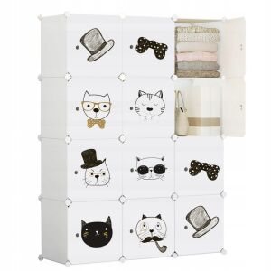 Modularer Kleiderschrank großes Bücherregal Kleiderschrank für Kinder buntes Märchen 127413931 - Babymöbel