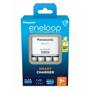 Усъвършенствано зарядно устройство Eneloop BQCC17 + 4 AA батерии 2000 mAh 127428650 - Общо зарядно устройство за батерии
