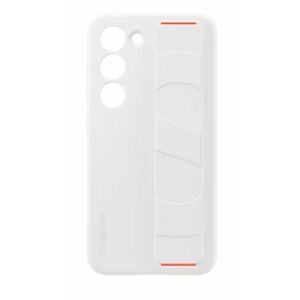 Silicone Grip Case (weiß/orange, Samsung Galaxy S23) 127432703 - Handyhüllen