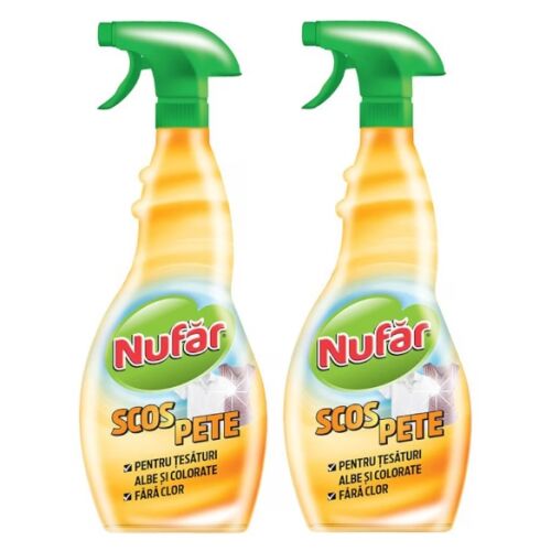 Nufar Fleckenentferner Set für weiße und farbige Stoffe, 2 x 500 ml, chlorfrei