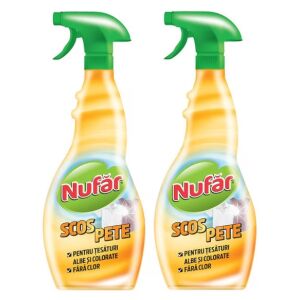Zestaw odplamiaczy Nufar do białych i kolorowych tkanin, 2 x 500 ml, bez chloru - Ogólny środek do czyszczenia powierzchni