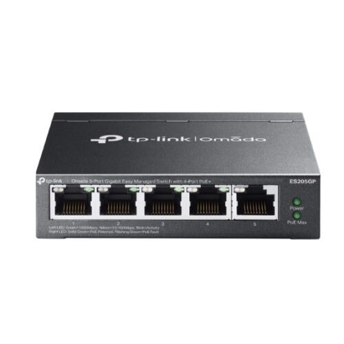TP-Link Omada ES205GP 5-Port Gigabit PoE+ Managed Switch Vorderansicht