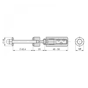 Conector regblabil pentru prinderea cablu 4-5 mm, material INOX AISI304, tija M6 136110687 - Reductoare și expansoare de coșuri de fum