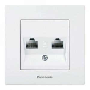 Priza calculator dubla cat 6 Karre Plus Pansonic, ST, alba 127472616 - Rame pentru întrerupătoare