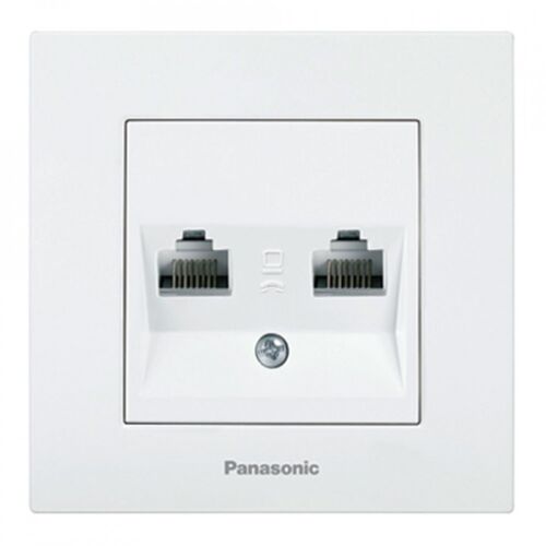 Panasonic dupla RJ-45 hálózati aljzat, fehér - Villanykapcsoló keret