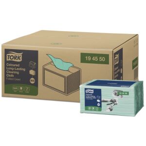 Tork tisztítókendő W8 többször használható, hajtogatott, ZÖLD 38,5X32, 40db/csg, 8csg/karton 127473799 - Tork