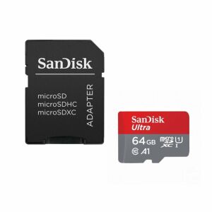 SanDisk Ultra microSDXC kártya - 64GB - CL10 - A1 - Adapterrel