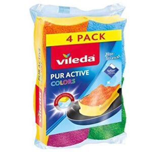 Mosogatószivacs, 3+1 db,  VILEDA "Pur Active Colors " 127476120 - Mosogatószivacs
