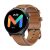 Mibro Watch Lite 2 okosóra barna bőr szíjjal, fekete számlappal és színes M logóval