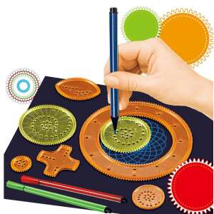 Set de desenat spirograf colorat cu șabloane, pixuri și instrucțiuni - Nonbrand Jocuri si jucarii creative