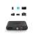 Bluetooth audio receiver with 3.5mm AUX and RCA output, USB input, and power input, compatible with various devices
