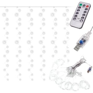 Cortină luminoasă de interior cu 300 micro LED-uri USB, 8 moduri de iluminare, telecomandă, alb rece, IK 127481406 - Module LED