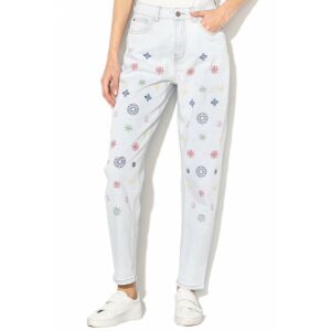 Desigual Rhomb mom fit világoskék női farmer színes mintával - Desigual