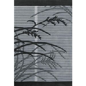 Nahaufnahme des floralen Musters des silbernen Teppichs Bakero Esprit 1071-01 - Innenarchitektur