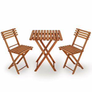 Dechland 2 person folding wooden balcony set #brown 127489642
