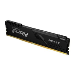 Angled view of Kingston FURY Beast 8GB DDR4 RAM - Kingston Memory (RAM)