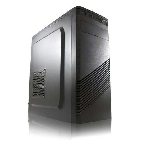 LC-Power 7037B Midi Tower computer case, black, front view
