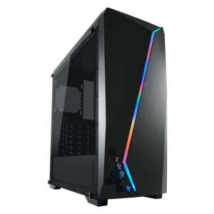 Počítačová skrinka LC-Power Gaming 700B Hexagon Midi Tower, čierna s RGB osvetlením