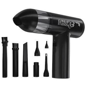 Suflantă Aer & Aspirator 2 în 1 fără Fir – 102000RPM, 3 Trepte Viteză, Display LED, pentru PC, AC, Tastatură, Mașină, Obiective Foto – Negru