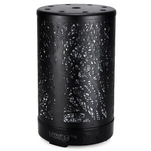 100 ml Aromaterápiás Párologtató – 7 színű LED, Csendes működés, Automatikus kikapcsolás | Fém design, ideális otthonra, jógához, irodába