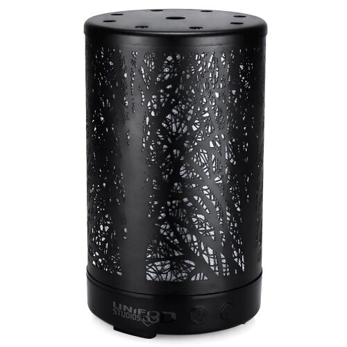 Aromaterápiás diffúzor 7 színű LED-del, fém design, otthonra, jógához, irodába