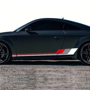 Set 2 stickere autoadezive Tuning model Racing Stripes V2" dimensiune 180 x 16 5 cm culoare Alb + Gri + Rosu" 127496517 - Abțibilduri auto.