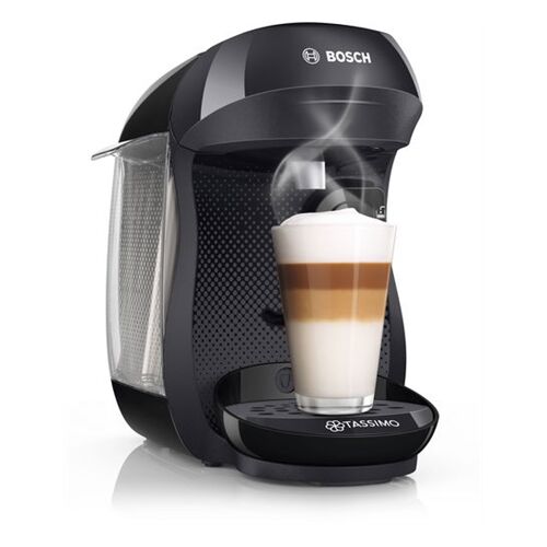 Bosch Tassimo Happy Kapselkaffeemaschine, schwarz, Latte zubereiten