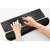 Genius G-WP 100 black ergonomic keyboard wrist rest with hands typing on keyboard