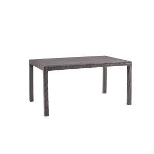 Stół ogrodowy z tworzywa sztucznego Hella cappuccino, efekt rattanu - Stół ogrodowy