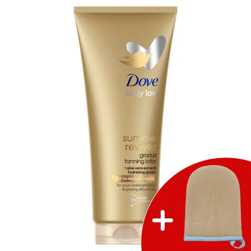 Dove Summer Revived Balsam brązujący do skóry jasnej i średniej 200ml z rękawicą do aplikacji