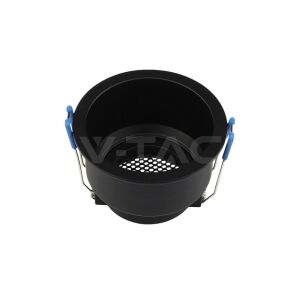 V-TAC kerek GU10 alumínium mély spotlámpa keret, méhsejt diffúzorral, fekete színű - SKU 23762 127510893 - V-TAC