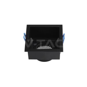 V-TAC szögletes GU10 alumínium mély spotlámpa keret, méhsejt diffúzorral, fekete színű - SKU 23764 127510892 - V-TAC