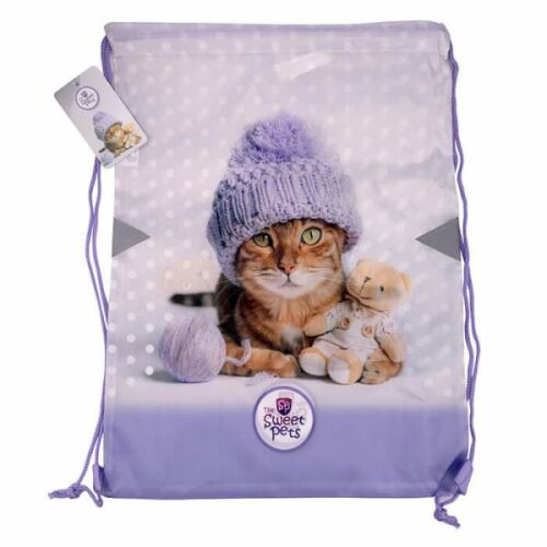 Sweet Pets cicás tornazsák sapkás cicával és macival