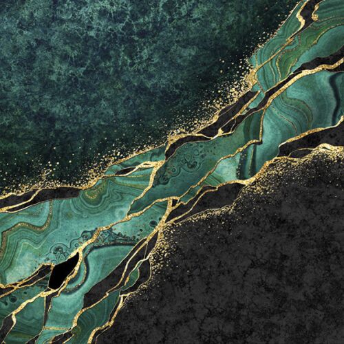 Márvány mintás Malachite szalvéta, 33x33 cm